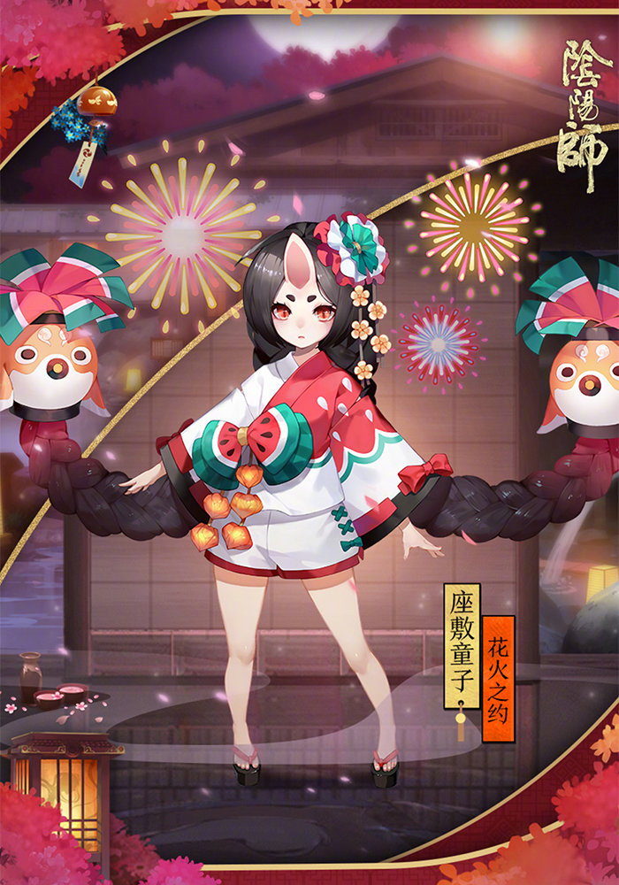 阴阳师座敷新皮肤花火之约预览,新御魂青女房·涂佛