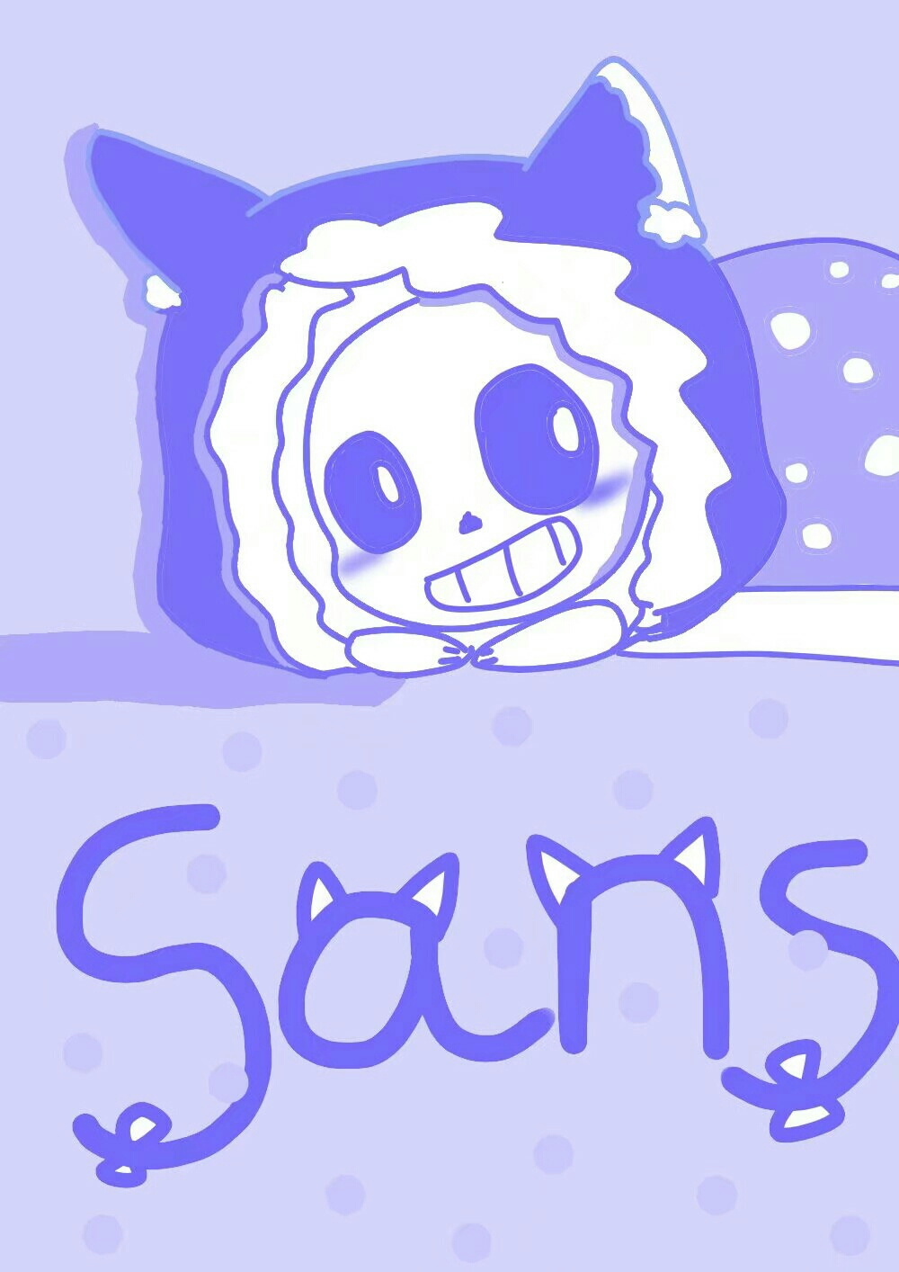 小猫sans,看同人画的
