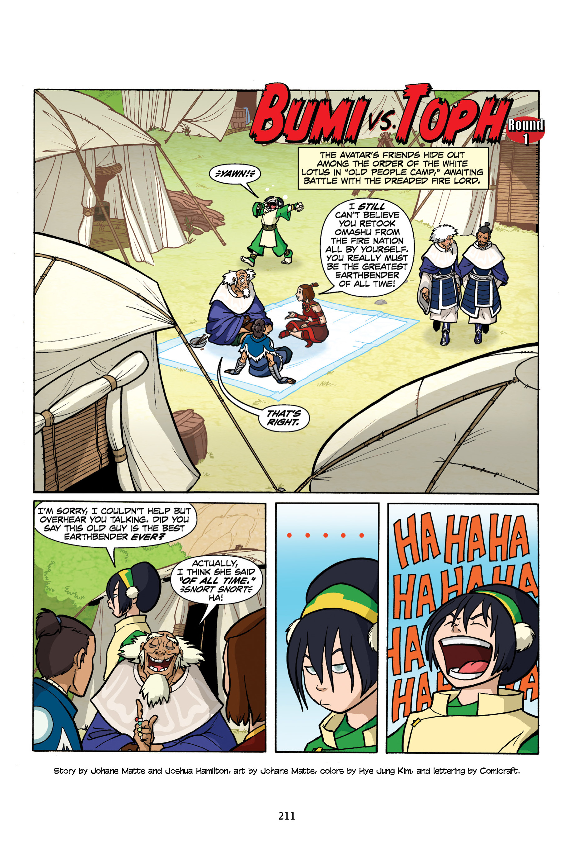 atla 降世神通:最后的气宗漫画 bumi vs. toph, round