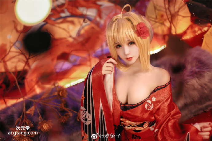 汐兔子角色扮演fgo尼禄日式和服cosplay图片-次元堂