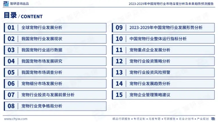 本《报告》从2022年全国宠物行业上下游产业链、国内外基本情况、细分市场、区域市场、竞争格局等角度进行入手,系统、客观的对我国宠物行业发展运行进行了深度剖析,展望2023年中国宠物行业发展趋势。《报告》是系统分析2022年度中国宠物行业发展状况的著作,对于全面了解中国宠物行业的发展状况、开展与宠物行业发展相关的学术研究和实践,具有重要的借鉴价值,可供从事宠物行业相关的政府部门、科研机构、产业企业等相关人员阅读参考。