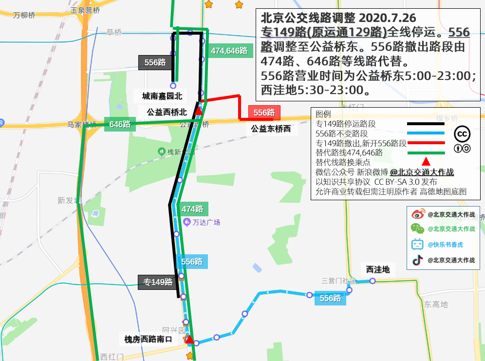 专149路(原运通129路)全线停运.556路调整至公益桥东.