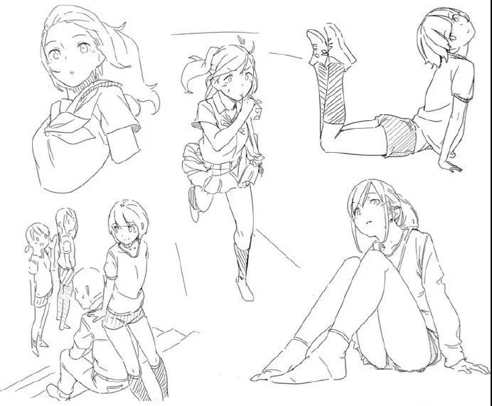 想画好小姐姐,你必须入手收藏这些人体线稿素材!