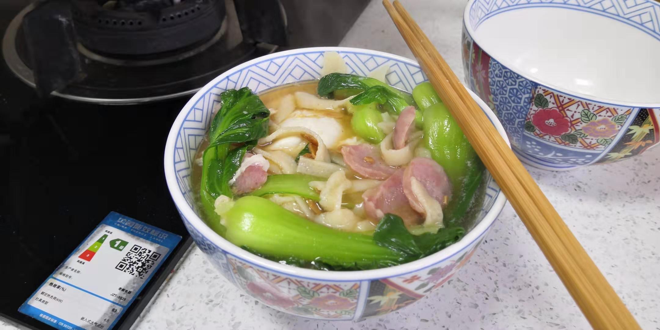 1.24(早餐)广式腊肠小白菜煮豆丝