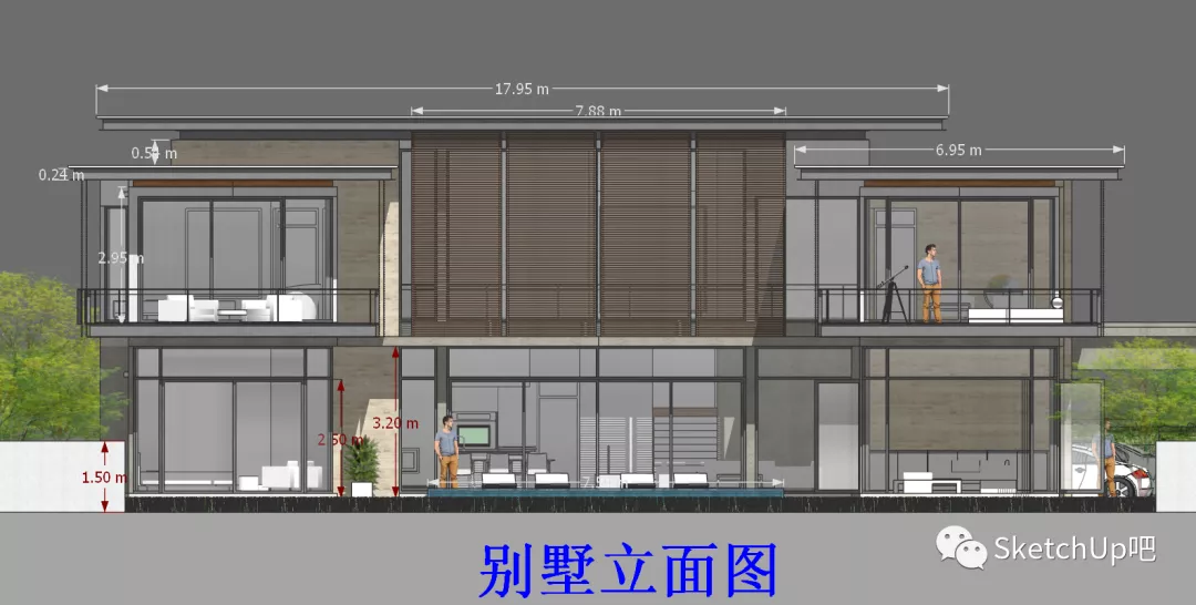 sketchup吧立面图直接出su尺寸标注还能这样用