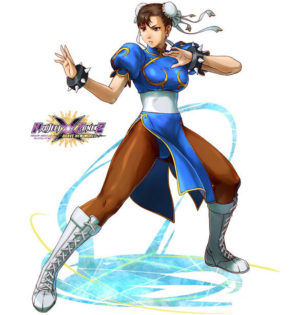 游戏中的春丽是扎着包包头,身穿蓝色旗袍,会中国武术的女孩,因为当时