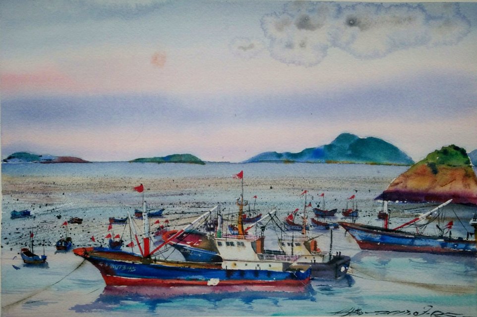 靠岸的船只,题外话:画面让我想起看过的一部电影【敦刻尔克】很不错的