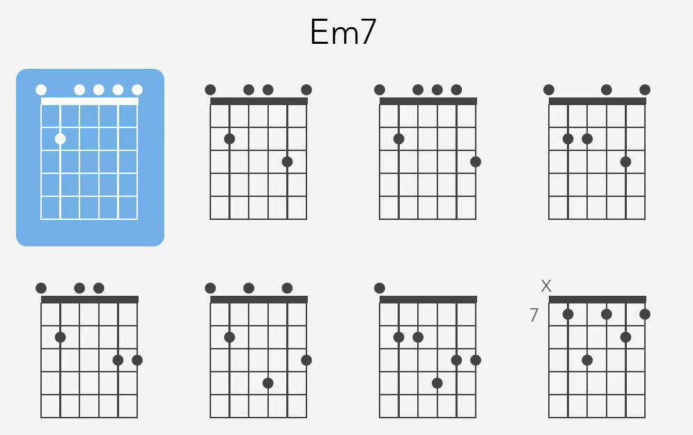 根据旋律的需要选择按某一个em7和弦