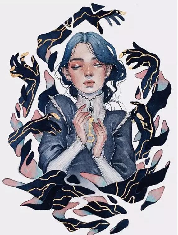 沉睡的忧郁灵魂和墨蓝色的畅想,来自kelogsloops笔下的时尚插画
