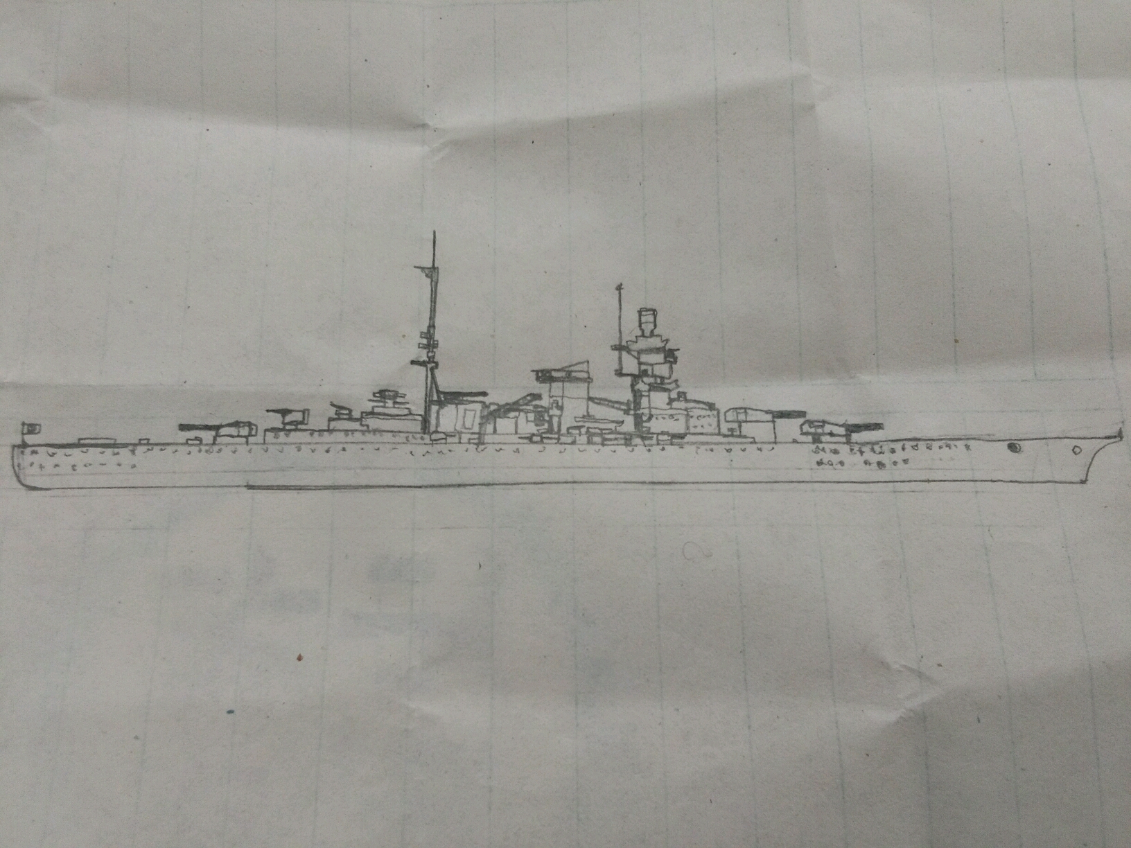 沙恩霍斯特级战列巡洋舰(风影手绘左视图)