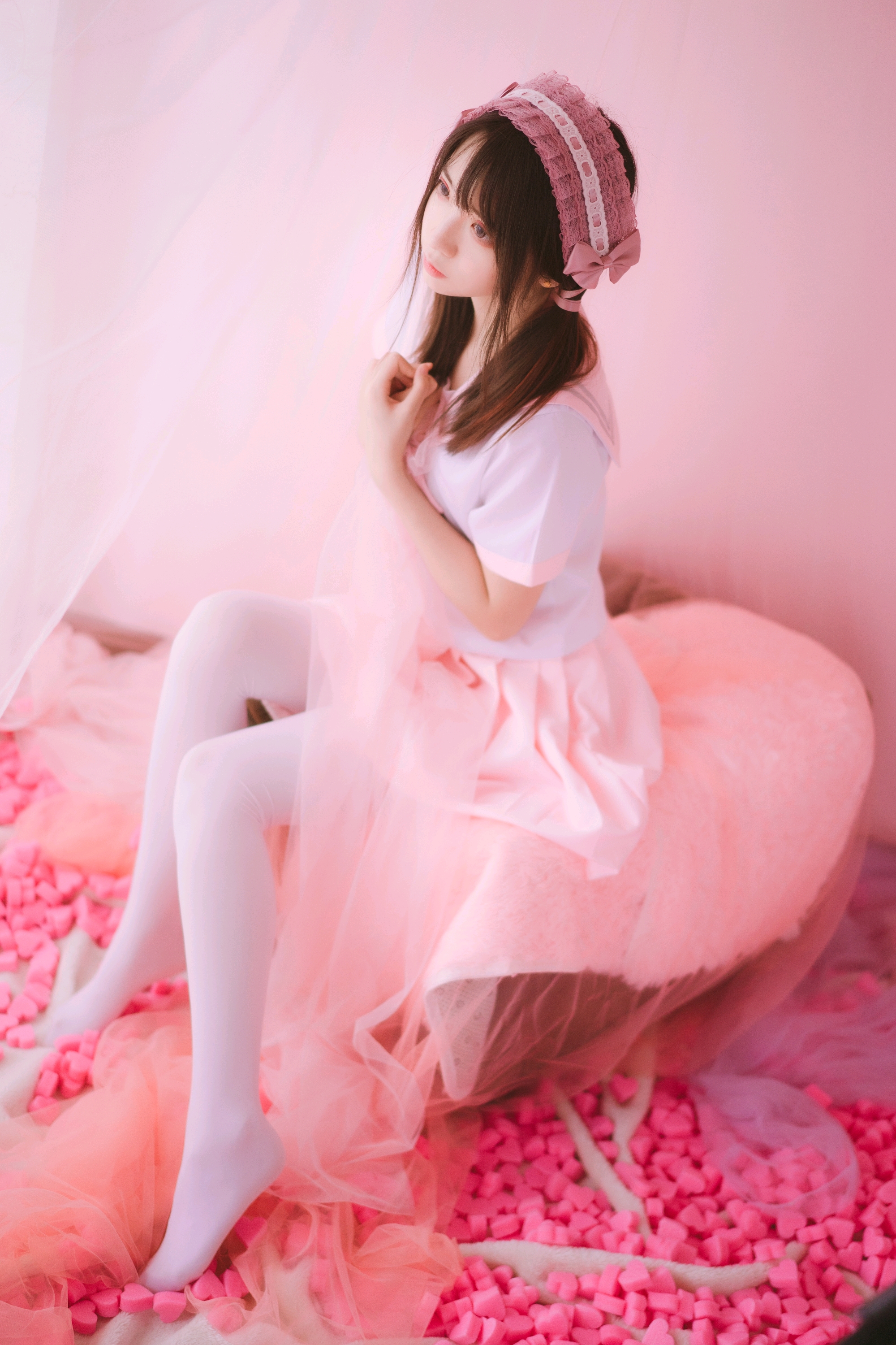 超可爱,粉色水手服,全套图