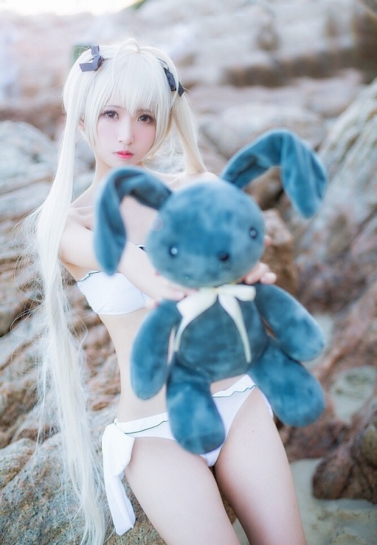 [maki小姬×鳗鱼霏儿]裸足穹妹沙滩比基尼cosplay