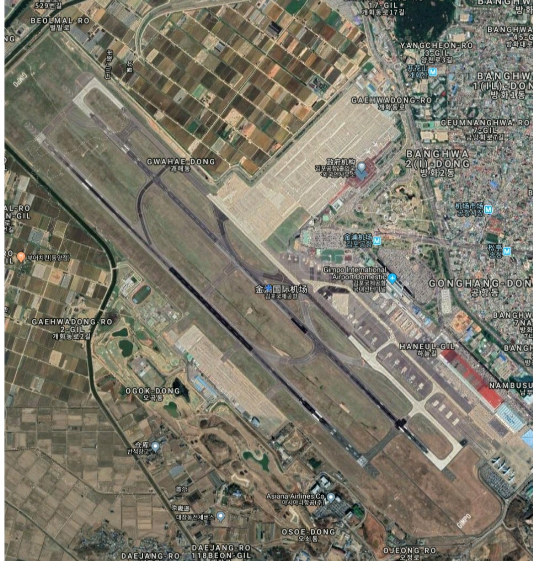 金浦国际机场卫星图