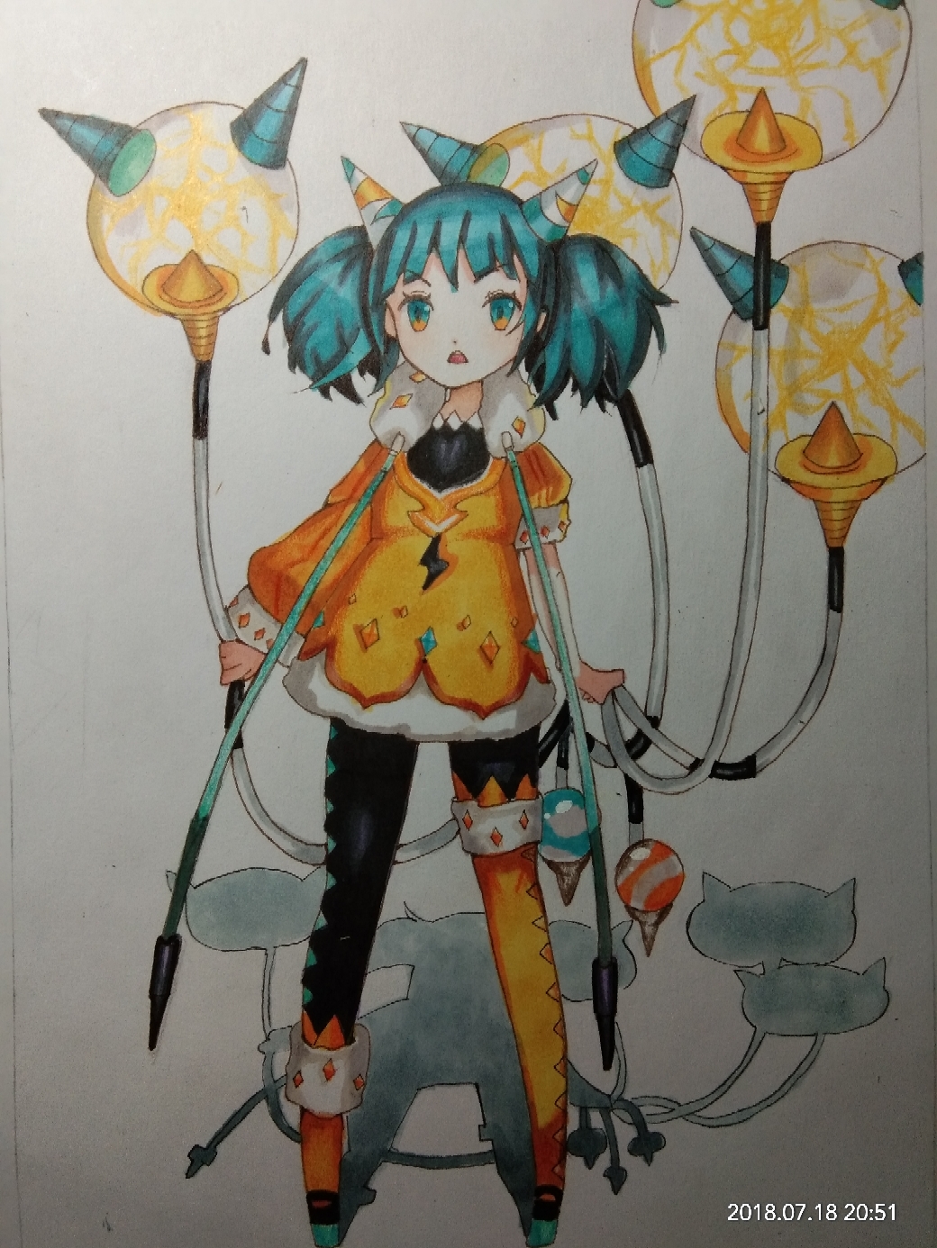 用马克笔画一个有科技感的少女.