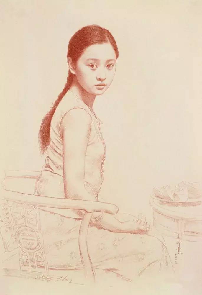 美术生处理女人侧面顶光素描人像基本步骤和纯民国女性素描素材