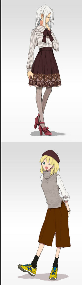 「素材」如何给女性角色搭配衣服.