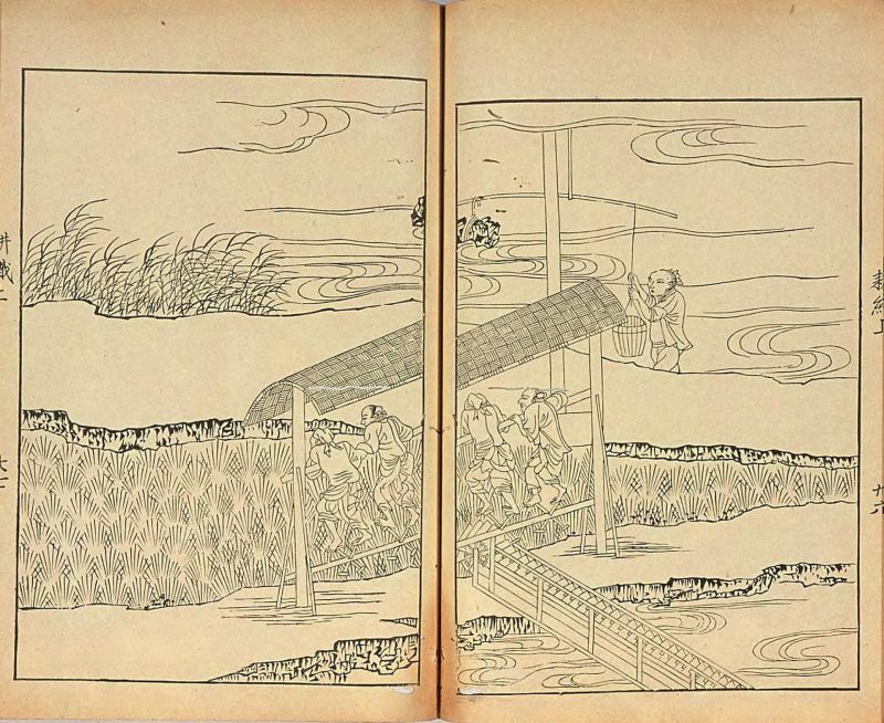 耕作与蚕织的系列图谱丝绢册宣纸2,清雍正时期陈枚绘本(台北故宫