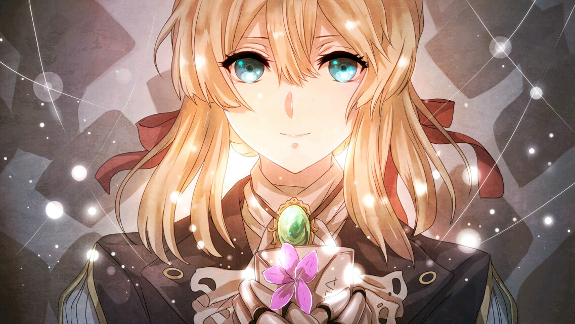 本作的名字《紫罗兰永恒花园(violet evergarden)》音译即为女主的