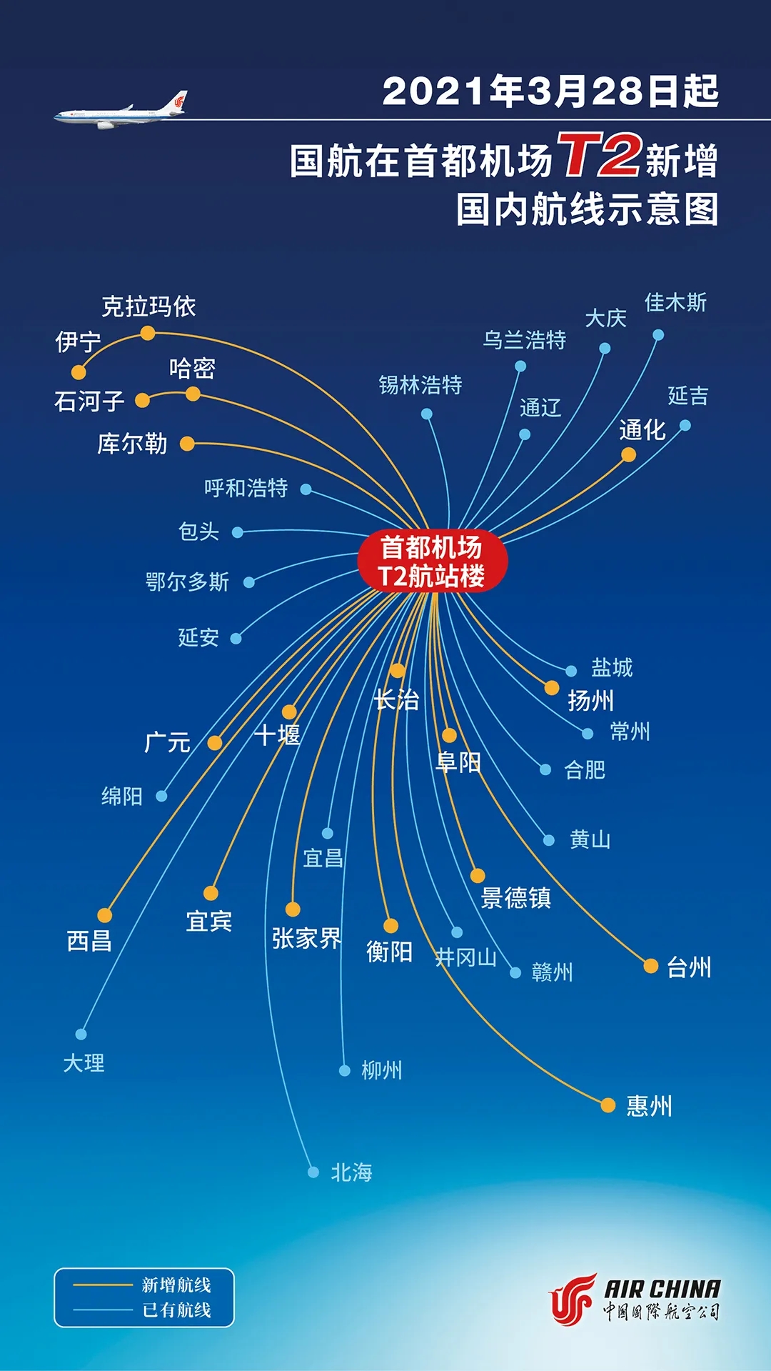 虚拟中国国际航空集团有限公司相关航线