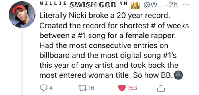 卡老师cardib是今年billboardwomanoftheyear但是网络认为cardi买的奖