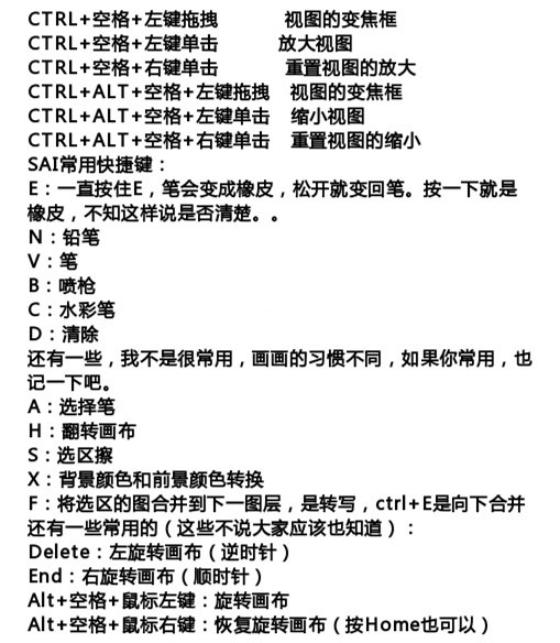 气哭,居然现在才知道有这么好用的sai快捷键!笔刷!