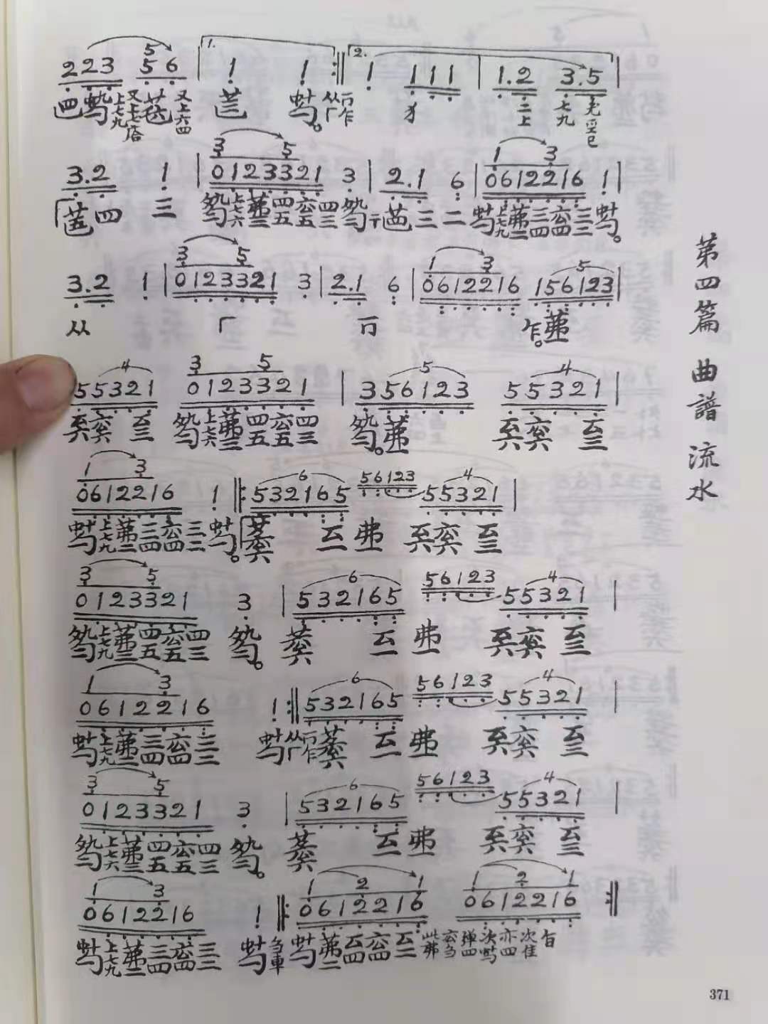 《流水》古琴减字谱 张孔山