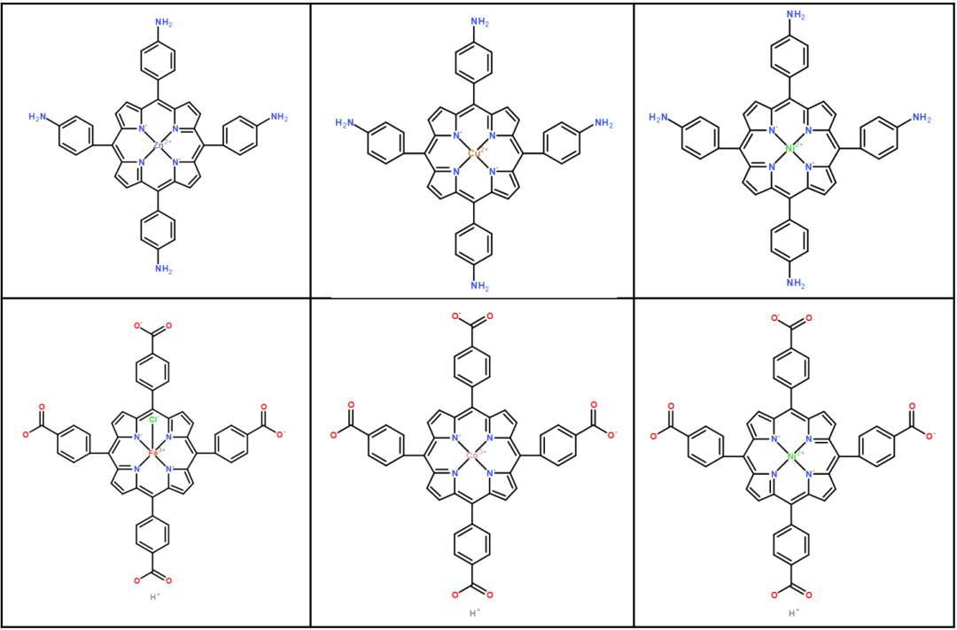各种卟啉配合物结构式