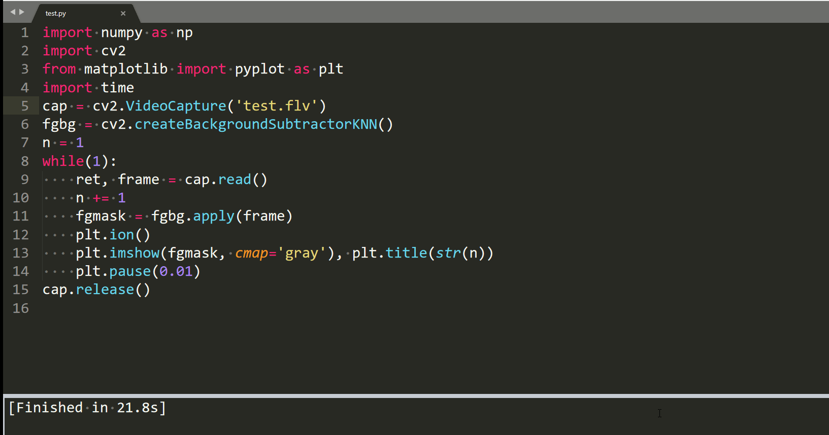 一起学opencvpython三十八视频分析背景减法