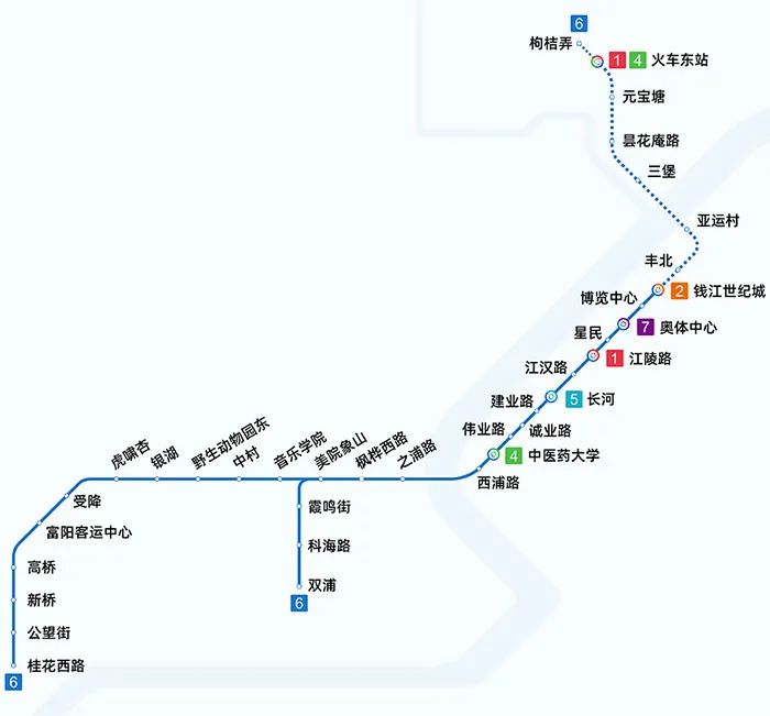 杭州地铁6号线地铁5号线是一条串联起余杭,西湖,拱墅,下城,上城,滨江