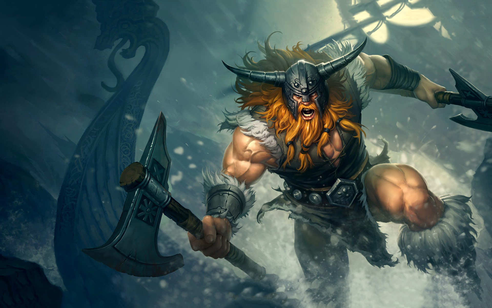 联盟 壁纸 【第40期-雪原双子(雪人)、奥拉夫】