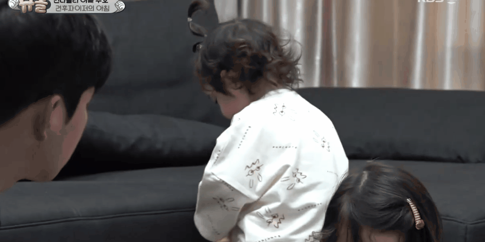 【超人回来了】建厚猪猪的gif,猪猪儿子还是一如既往的软萌=好像捏捏