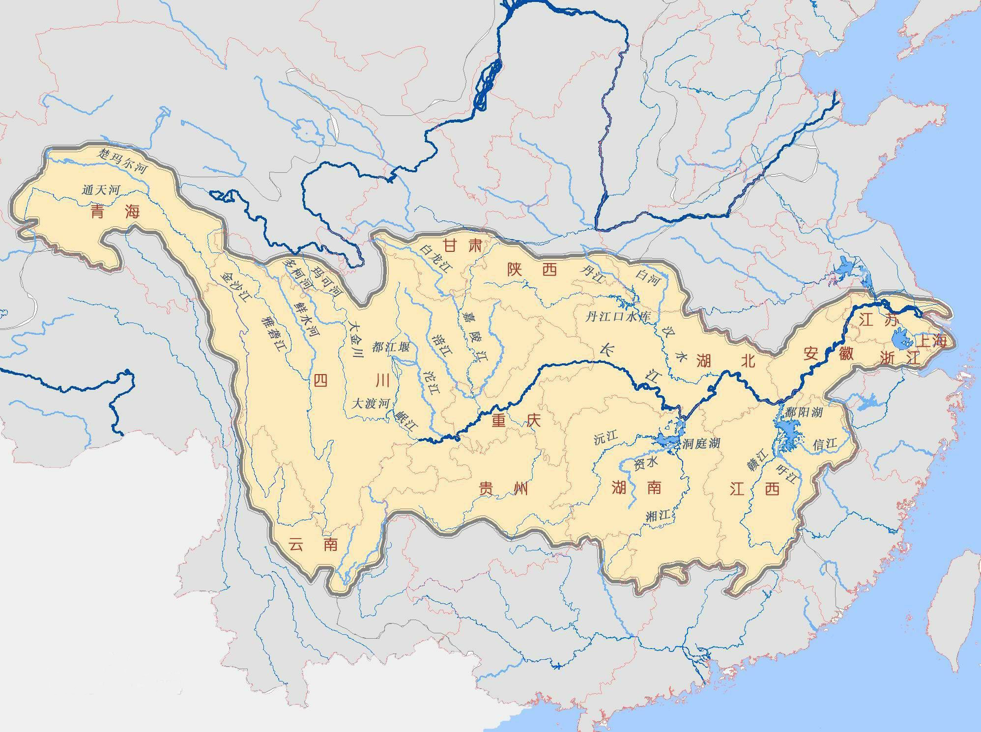 长江干流流经11个省级行政区,于崇明岛以东注入东海,全长6387公里,是