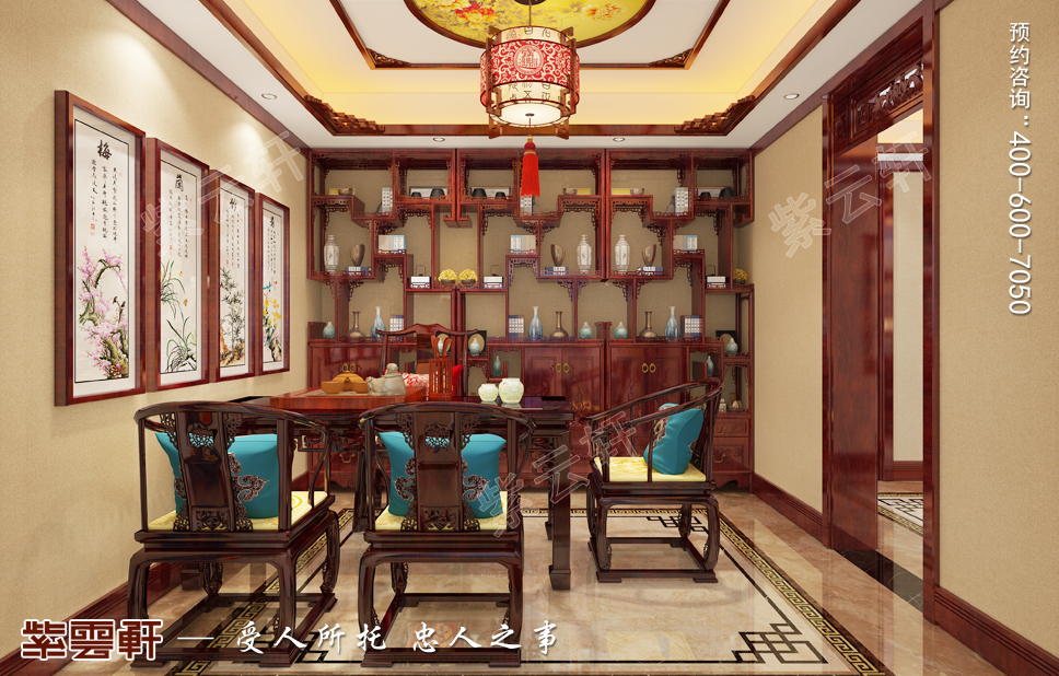 中式茶室,茶室装修效果图