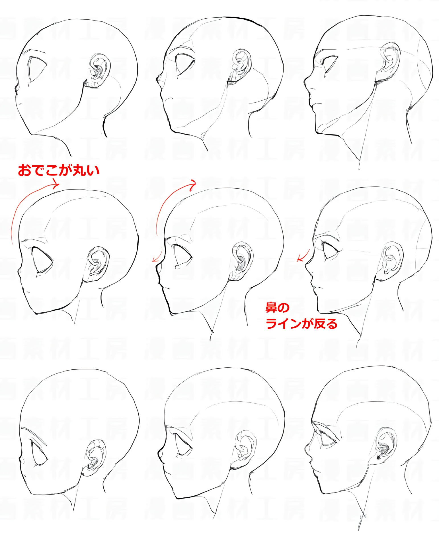 【素材】侧脸还是画不好?有这些素材就好办啦!