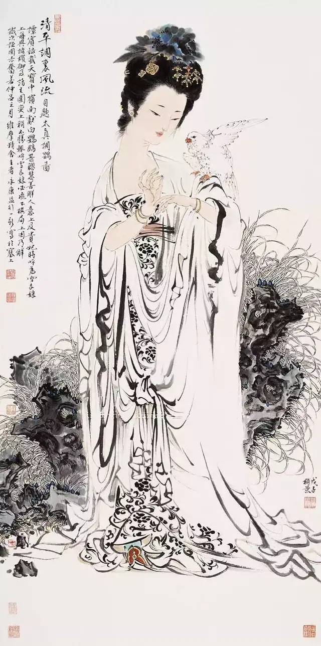 周一新国画人物作品赏析