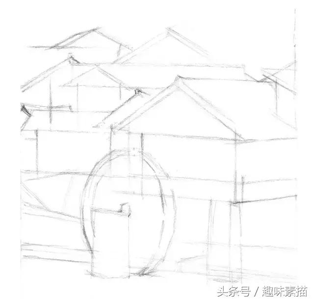 素描|素描风景零基础学,竹楼水车