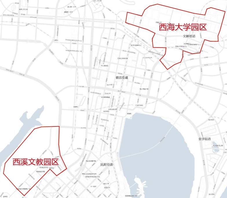 西海大学园区,西溪文教园区图示