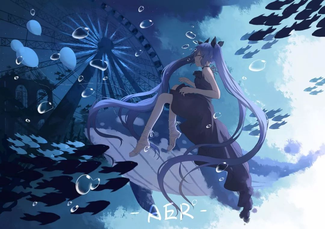 手机壁纸|初音未来系列 深海少女 by:b站盐泽 2021年6