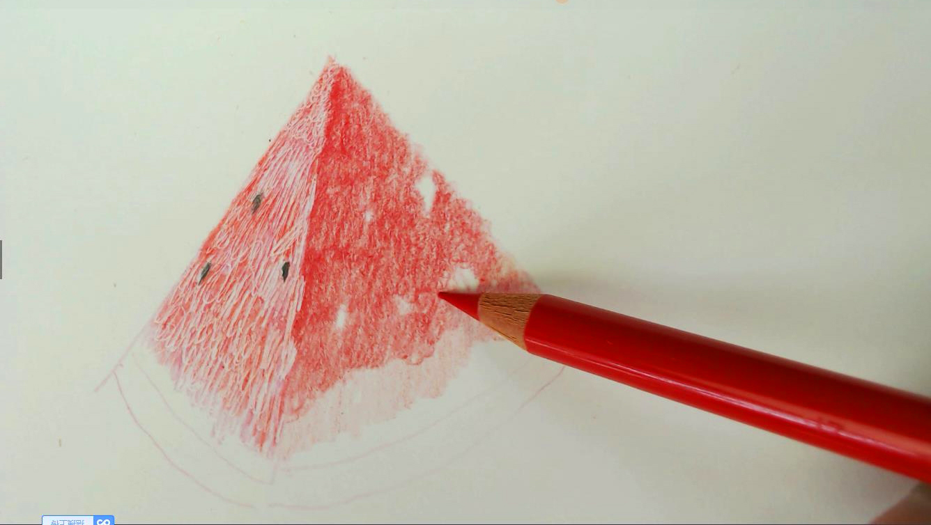 拙画彩铅入门教程:如何的巧妙表达出西瓜的光感和口感?