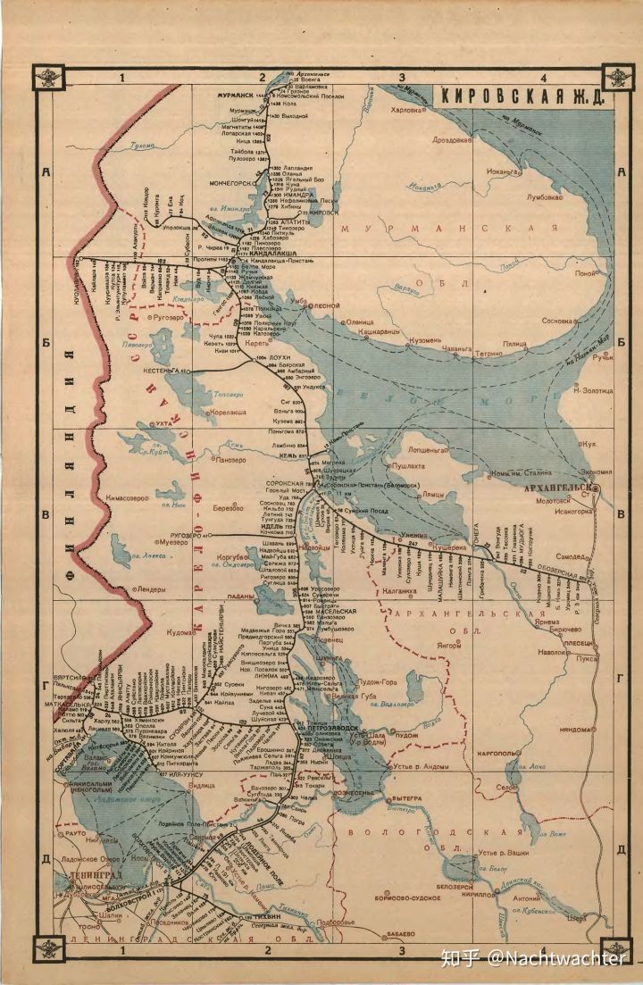 基洛夫铁路的地图 请仔细观察 上述地名在图中均可找到