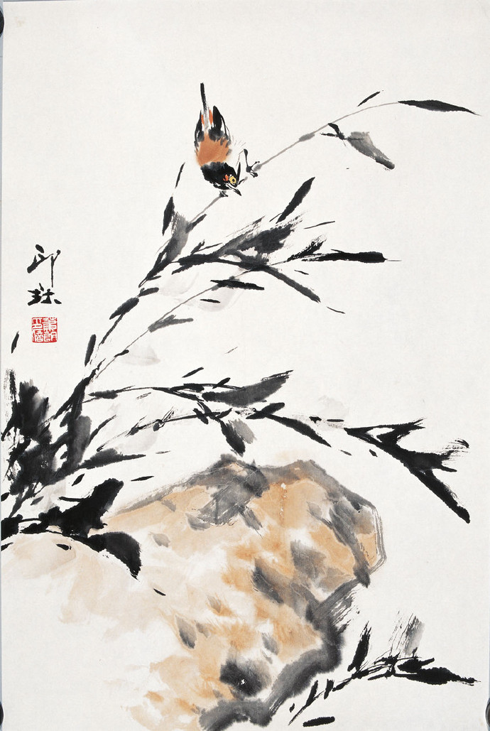 中国当代著名花鸟画家之一,天津美术学院教授萧朗作品