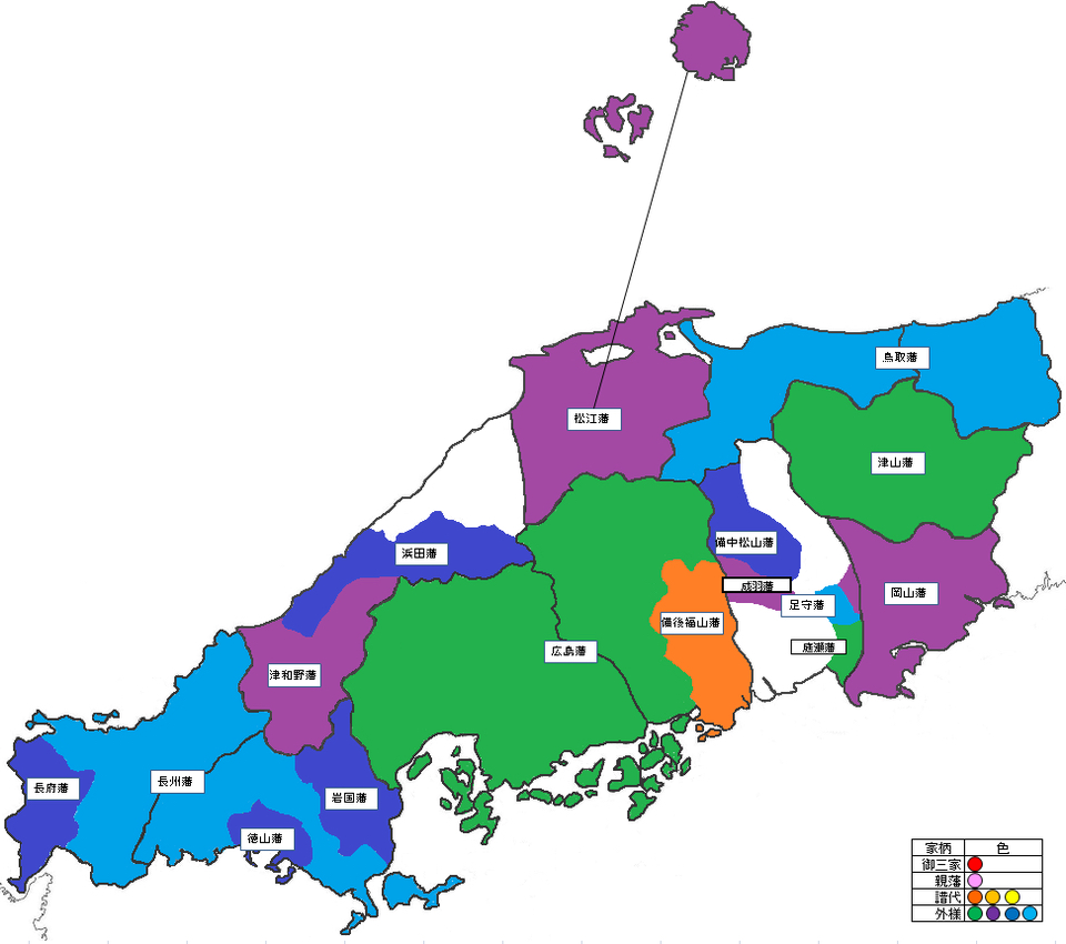 日本战国末至江户初幕末大名配置图