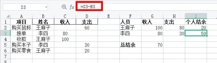 excel多人收入支出余额表怎么做,excel多人收支余额表格制作教程