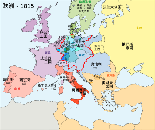 1815年欧洲地图