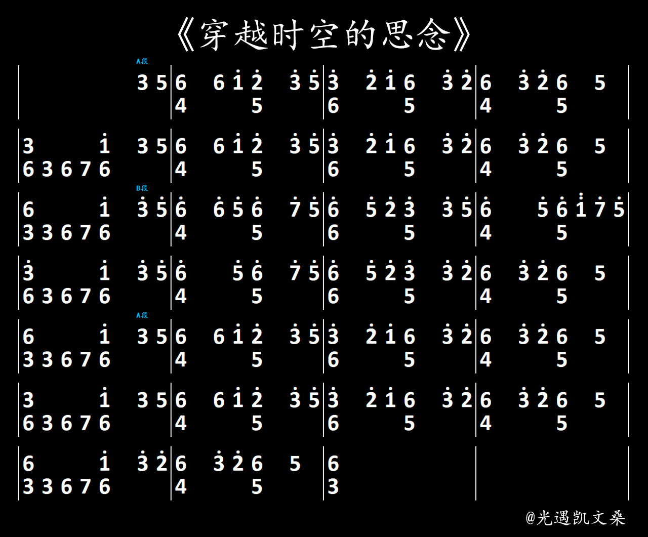 穿越时空的思念光遇琴谱321指