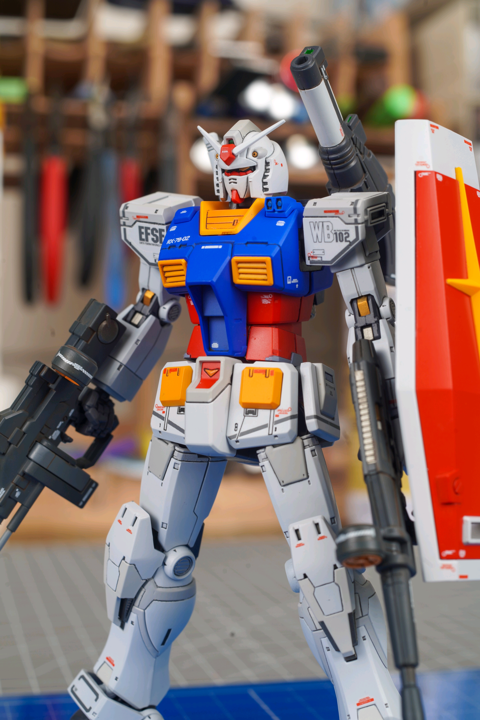 万代hguc gto rx-78-2元祖高达喷涂作品分享