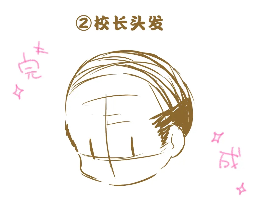 【绘画参考】q版男生发型绘制步骤,校长头真的太真实了!