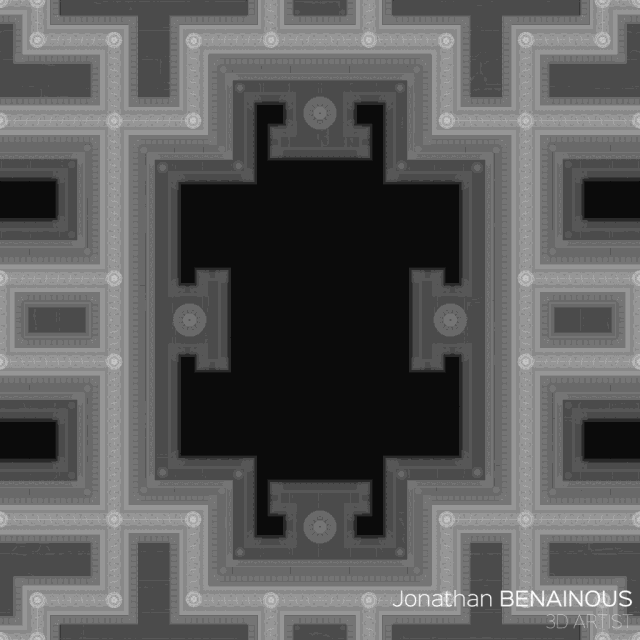 创建复杂的巴洛克天花板 在单独的图表中制作完其他部件后,例如