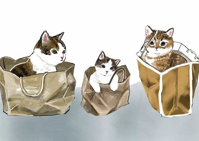 一位日本插画师笔下的小猫咪太可爱 他的插画是不折不