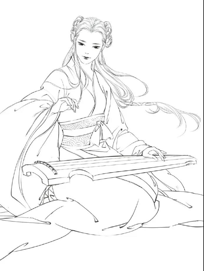 绘画板绘丨20张唯美神鬼妖仙线稿,30张古风人物线稿参考图,爱古风的小